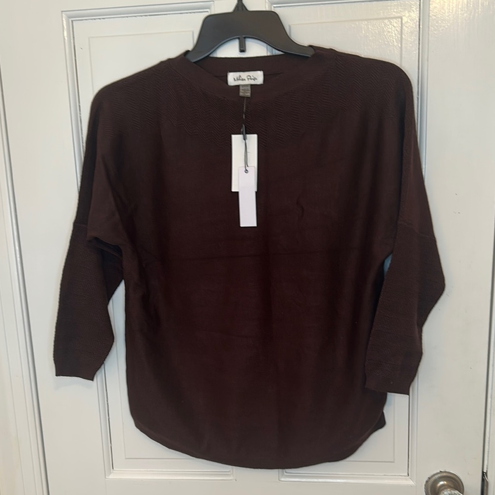 Melissa Paige Brown Sweater size S NWT‎